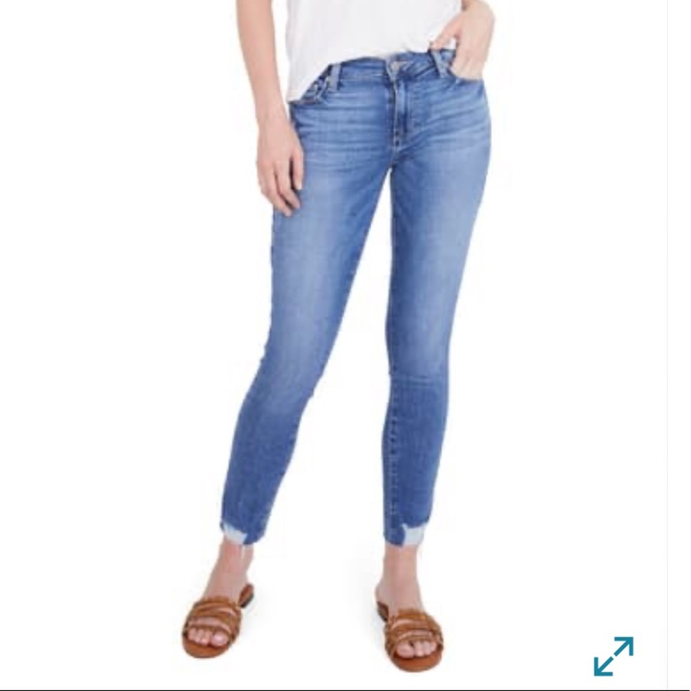 Paige Distressed Ankle Skinny Jeans Size 25/0